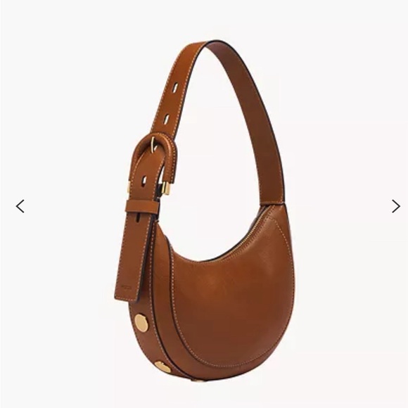 AUTHENTIC FOSSIL HARWELL LEATHER CRESCENT BAG - Picture 5 of 13